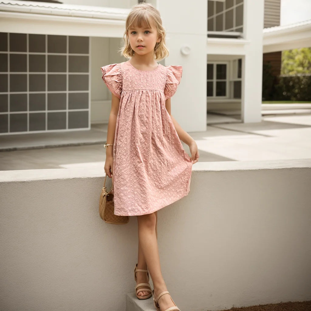 Kids/Teen Girls Floral Pattern Casual Style Dress For Summer