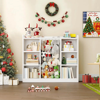 Plush Toy Organizers with 8 Storage Cubbies for Kids Rooms