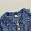 Baby Girls Denim Blue Cotton Romper