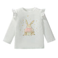 Kids Girls Cartoon Design Long Sleeve Cotton Tees childrensterritory