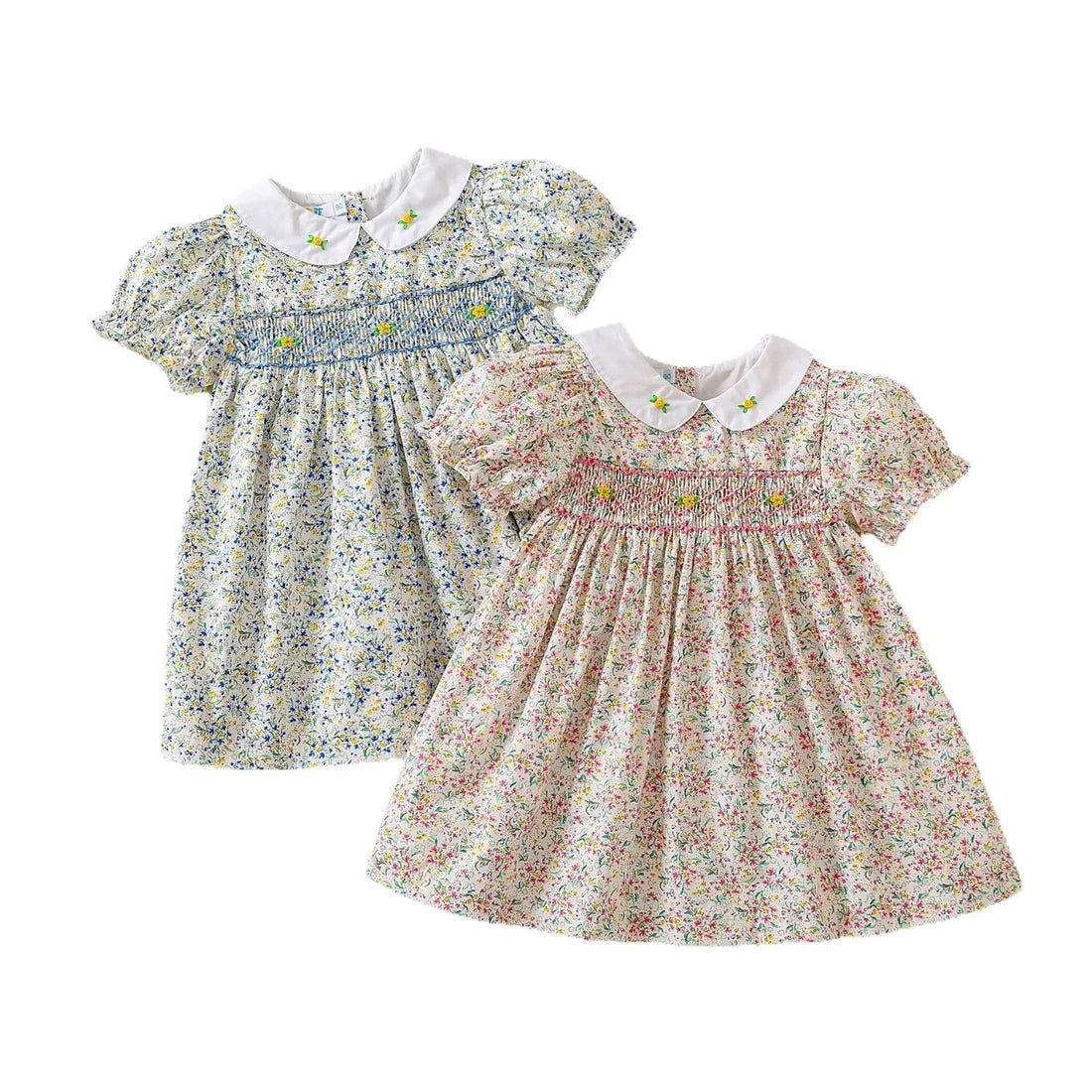 Girls Half Sleeves Floral Printed Casual Summer Dresses