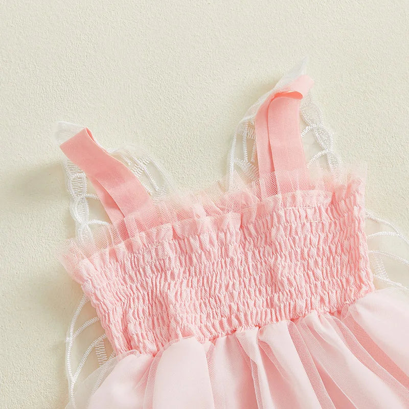 Girls’ Elegant Sleeveless Bow Design Princess Dress