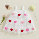 3D Plush Heart Design Layered Tulle Dress for Girls childrensterritory