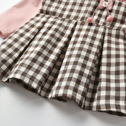 Toddler Girls: Plaid Long-sleeved Princess Dresses childrensterritory