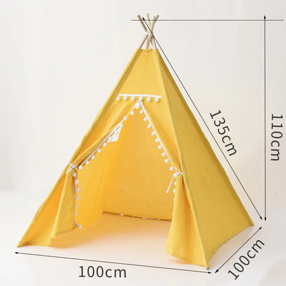 Kids Porable Cotton Canvas Indian Play Tent childrensterritory