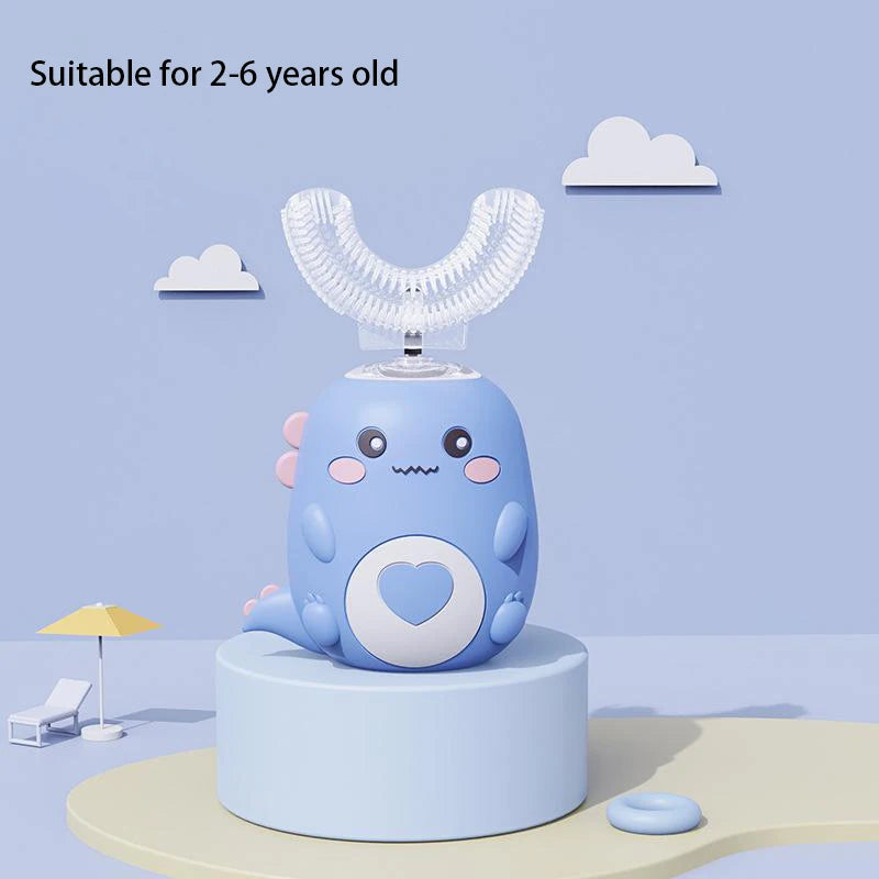 360-Degree Smart U-shaped Electric Cartoon Kids Silicone Toothbrush childrensterritory