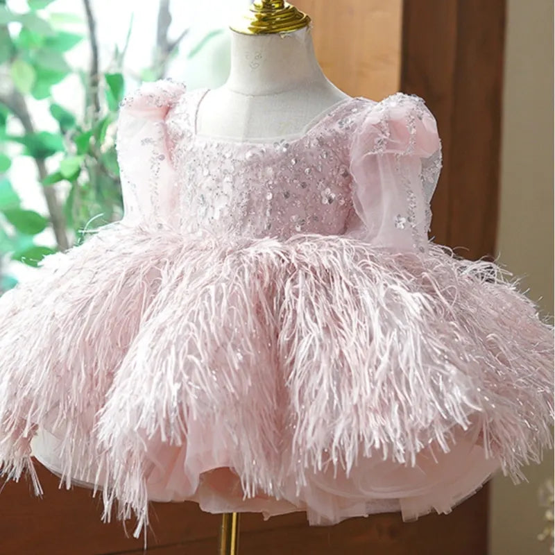 Vintage Design Glittery Pageant Tutu Dresses for Little Girls