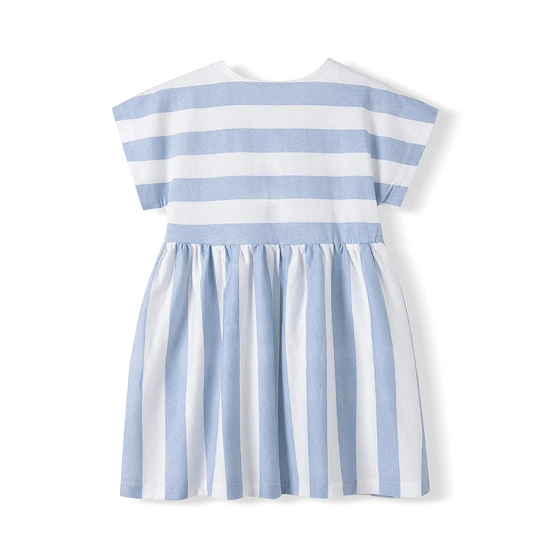 Kids Girls Cartoon Embroidered Summer Cotton Dresses childrensterritory