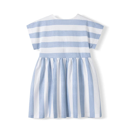 Kids Girls Cartoon Embroidered Summer Cotton Dresses childrensterritory