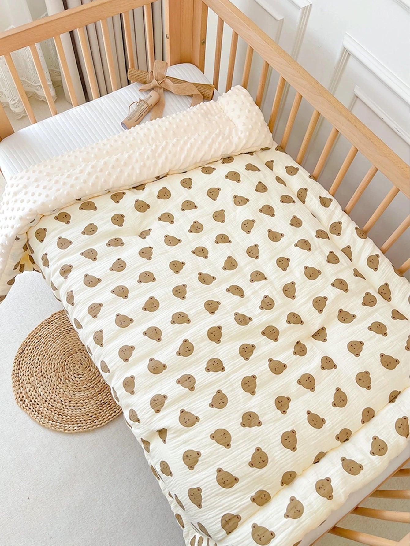 3D Dot Muslin Cotton Thick Baby Blanket/Crib Quilt