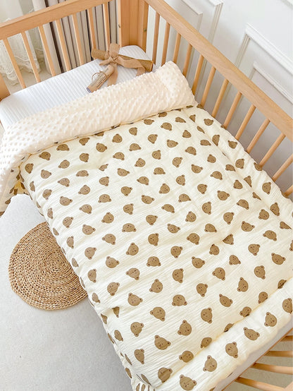 3D Dot Muslin Cotton Thick Baby Blanket/Crib Quilt
