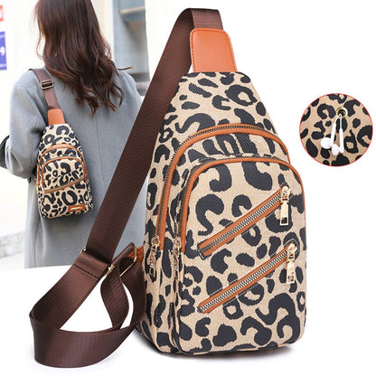 Leopard Print Casual Travel Shoulder Bags For Teenager childrensterritory
