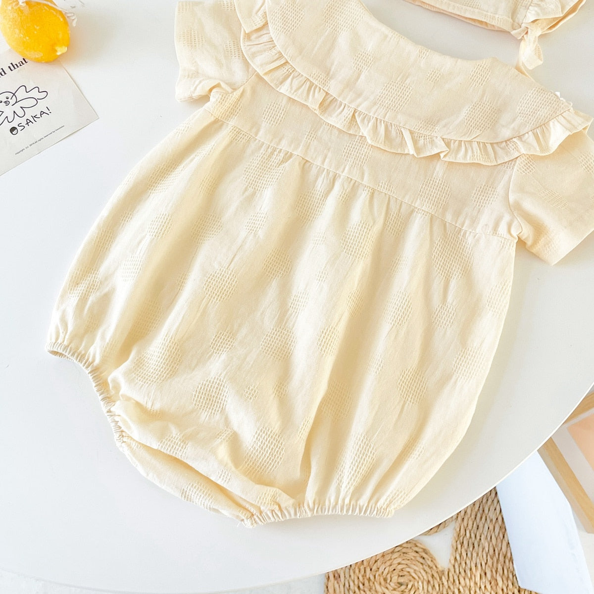 Baby Girls Floral Princess Cotton Bodysuits with Hat childrensterritory