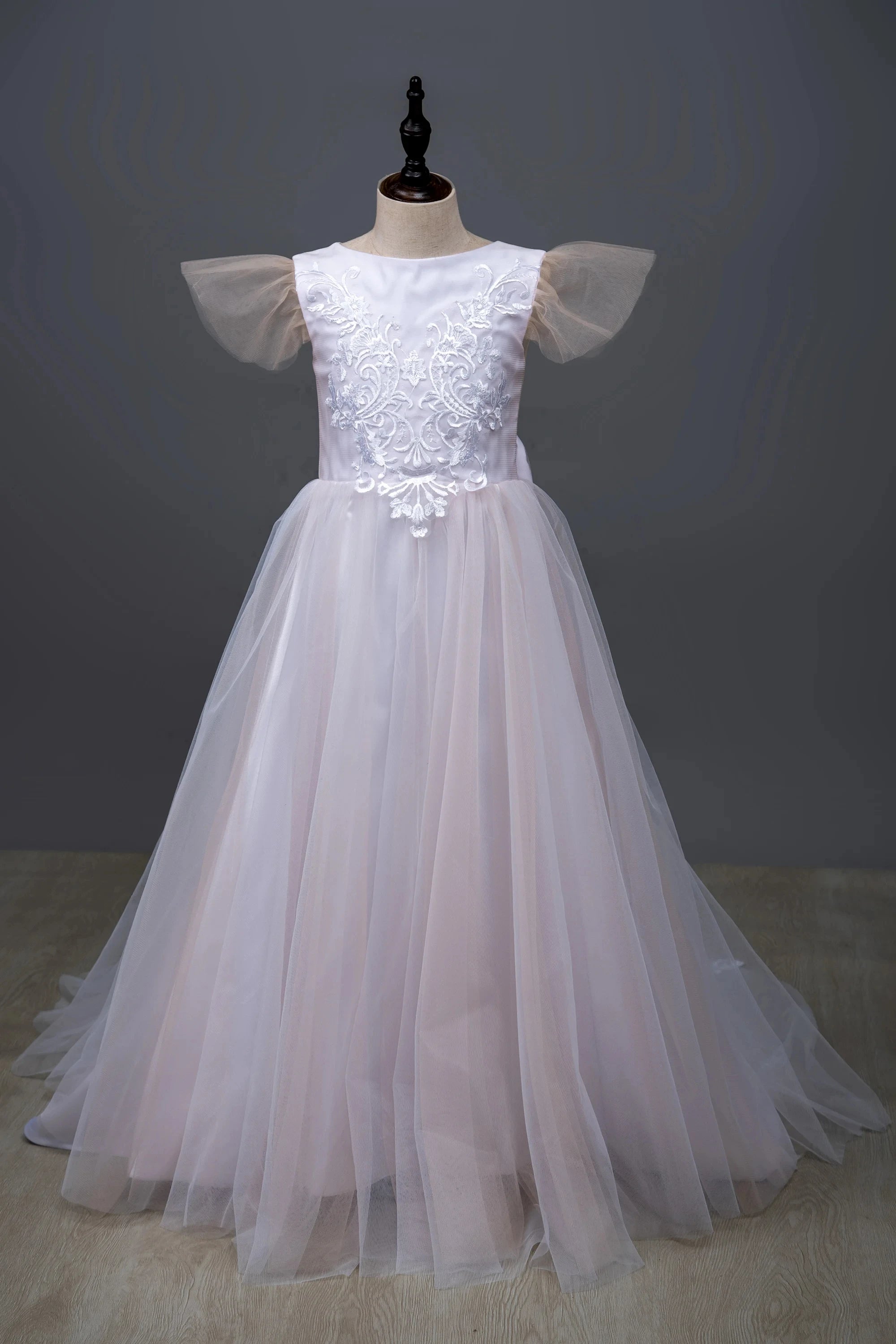 Kids Girls Fluffy Princess Ball Gown/Sleeveless Tulle Wedding Dresses