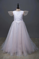 Kids Girls Fluffy Princess Ball Gown/Sleeveless Tulle Wedding Dresses