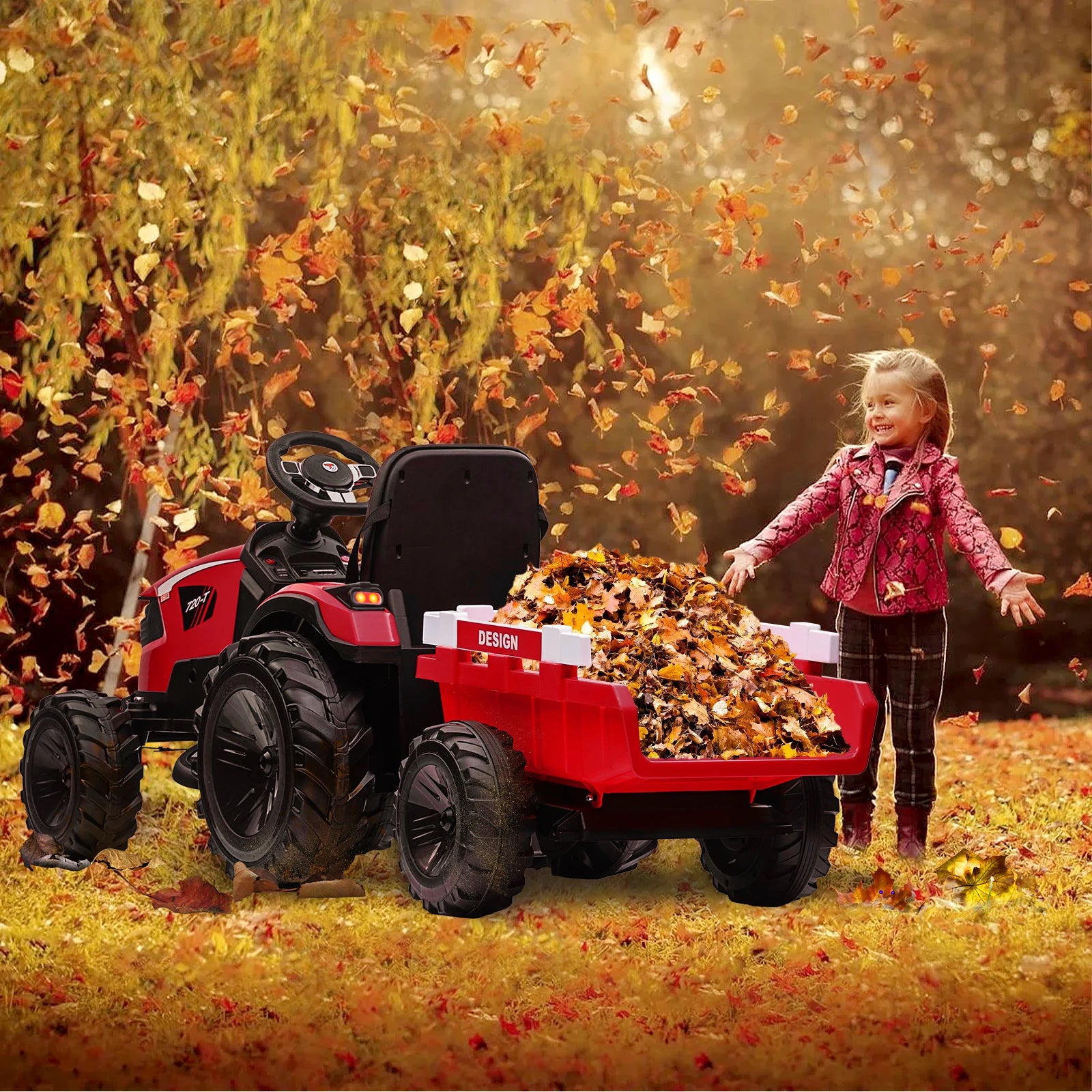 3 in 1 Remote Control Kids Ride on Tractor, Excavator & Bulldozer Toy