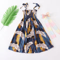 Bohemian Style Kids Girls Floral Sling Ruffles Beach Dresses childrensterritory