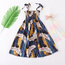 Bohemian Style Kids Girls Floral Sling Ruffles Beach Dresses childrensterritory