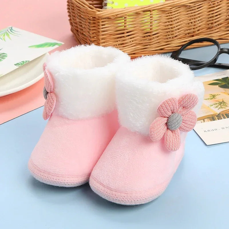 Flower Design Comfortable Baby Snow Booties childrensterritory