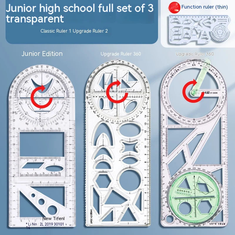 Multifunctional Rotatable Spirograph Ruler Stationery Set childrensterritory