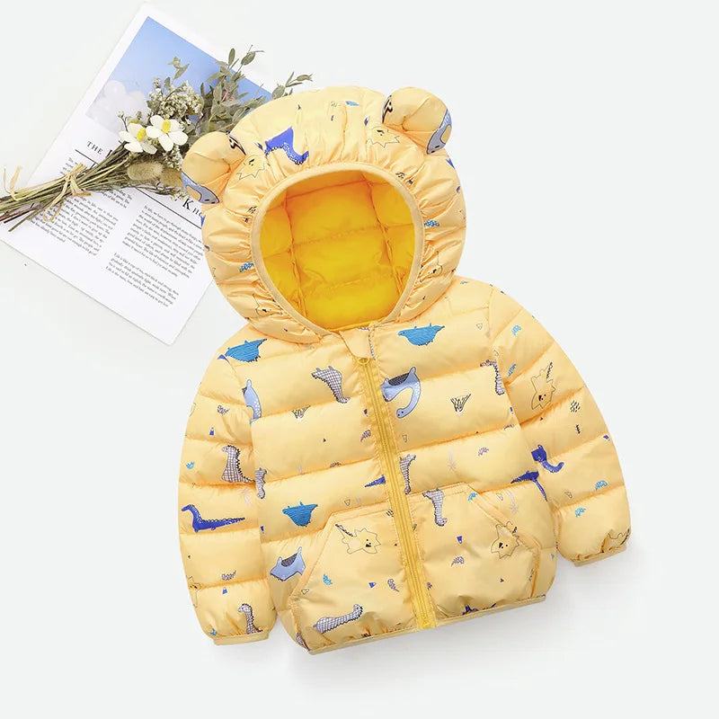 Baby/Kids Dinosaur &amp; Floral Print Hooded Jackets