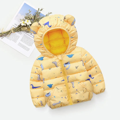Baby/Kids Dinosaur &amp; Floral Print Hooded Jackets
