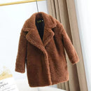 Girls' Long-Sleeved Soft Fur Winter Coat childrensterritory