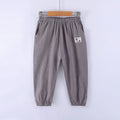 Elastic Waist Solid Color Children Cotton Trousers For Boys Girls