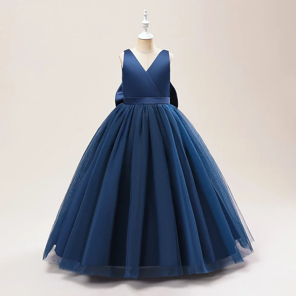A-Line Back Big Bow First Communion Dresses for Girls