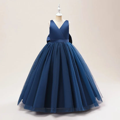 A-Line Back Big Bow First Communion Dresses for Girls