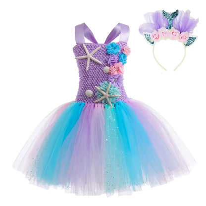 Girls Mermaid Style Tutu Princess Birthday/Halloween Party Dresses childrensterritory