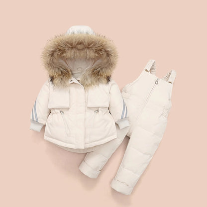 Little Boys Girls Thick Warm Down Jacket Jumpsuit Clothing Set childrensterritory