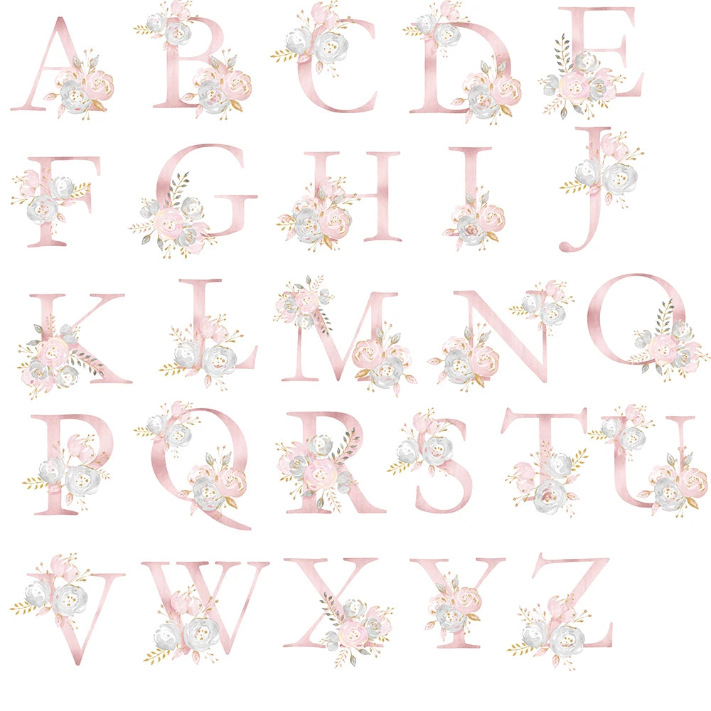 Baby Shower Gift: Customized Blush Gold Floral Bedding Set