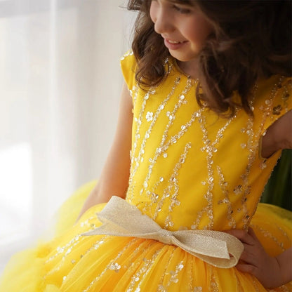 Customized Baby/Kids Girls Glitter Sequins Tulle Gown childrensterritory