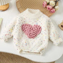 Girls Winter Colored Thread Love Design Knitted Sweater childrensterritory