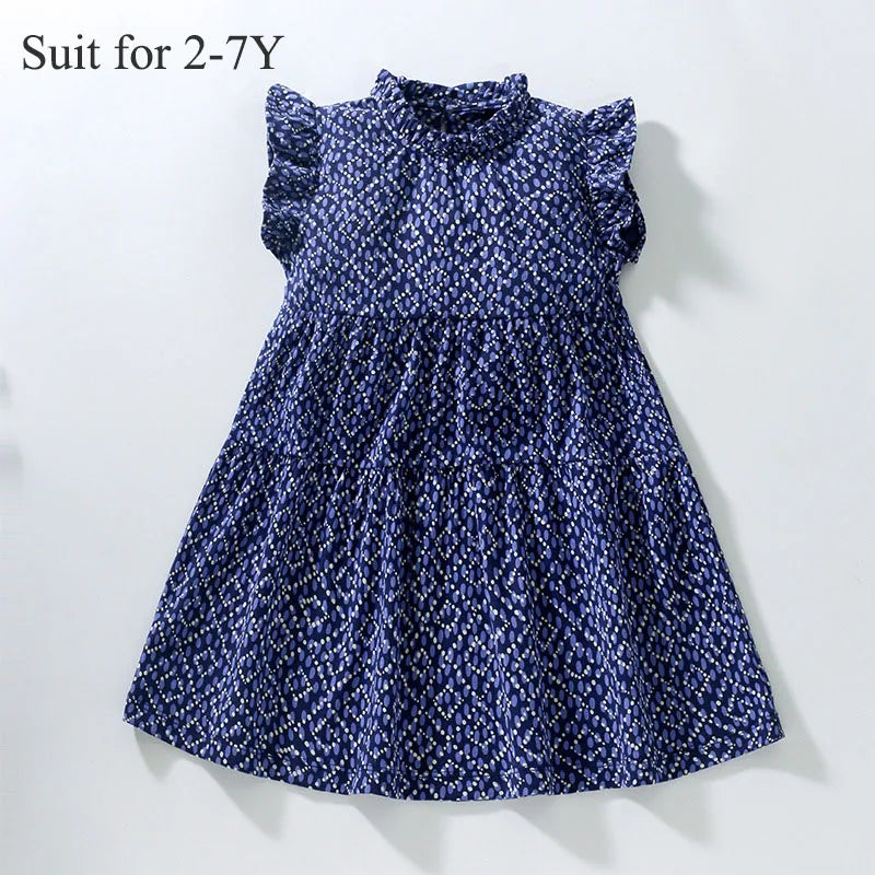 Girls' Sleeveless Printed Casual Summer Dresses