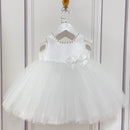 Puffy Tulle Pearls Design Charming Ball Gown for Little Girls childrensterritory