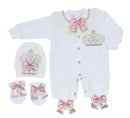 3pcs Pearly Crown Personalised Name Onesie for Newborn Babies childrensterritory