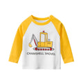 Cartoon Excavator Print Kids Boys Cotton T-shirts childrensterritory
