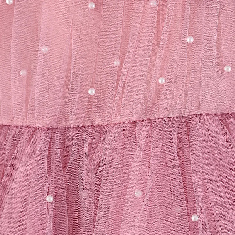 Pearl Mesh Design Tutu Christening Dress for Little Girls childrensterritory