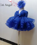Baby/Kids Girls Sparkly Feather Birthday/Wedding Party Dresses