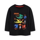 Cartoon DRAGONS Design Little Boys Long Sleeve T-shirts childrensterritory