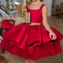 Little Girl's Puffy Birthday Dress with Bow