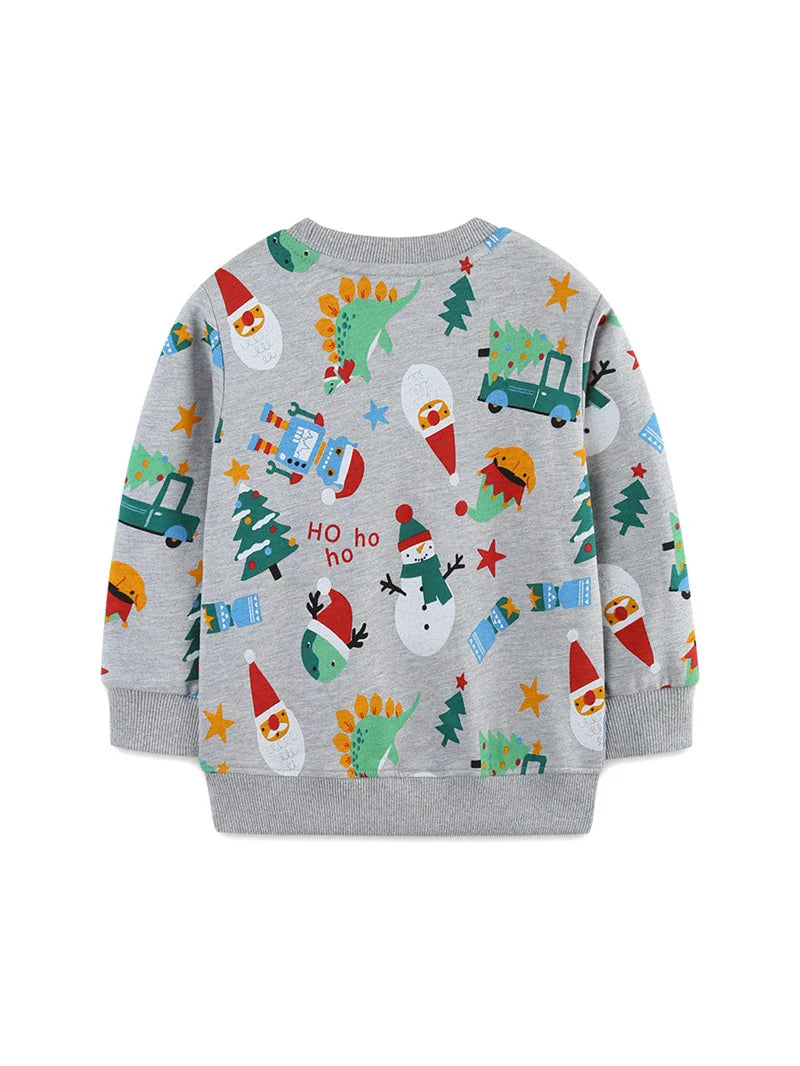 Kids' Long-Sleeved Christmas Print Winter Sweater