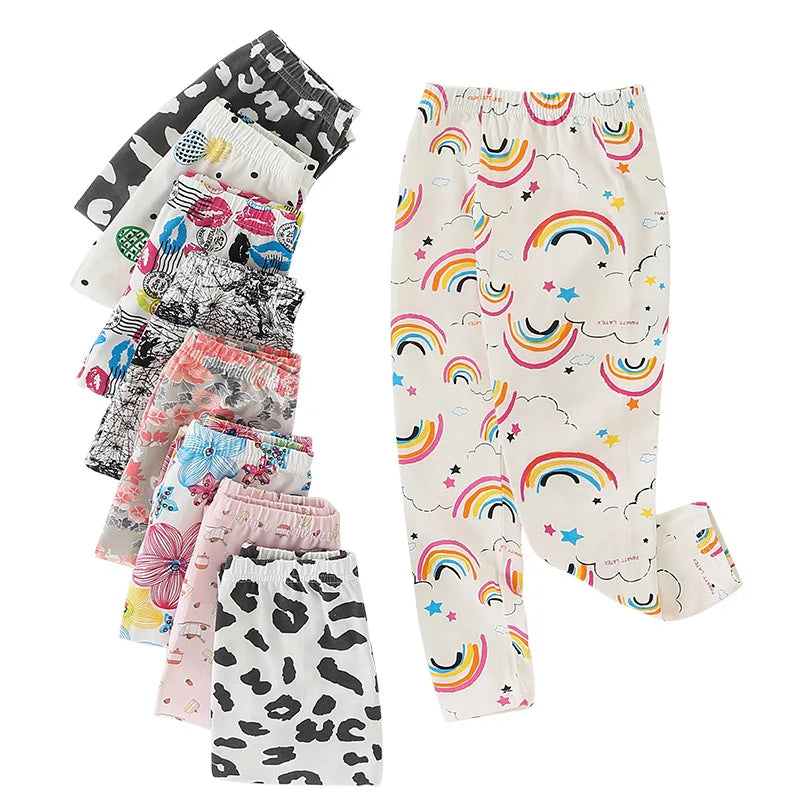 Little Girls Cartoon Flowers Print Leggings/Trousers childrensterritory