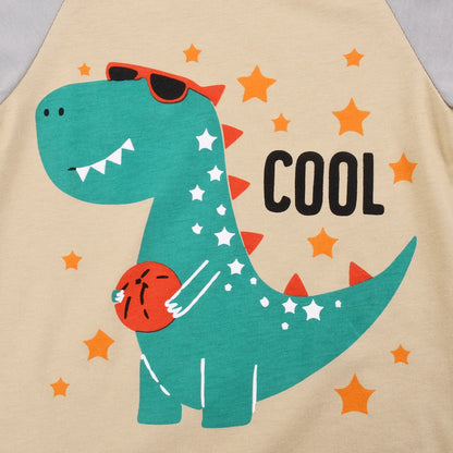 Kids Boys Cartoon Print Long Sleeves Pajamas Sets childrensterritory