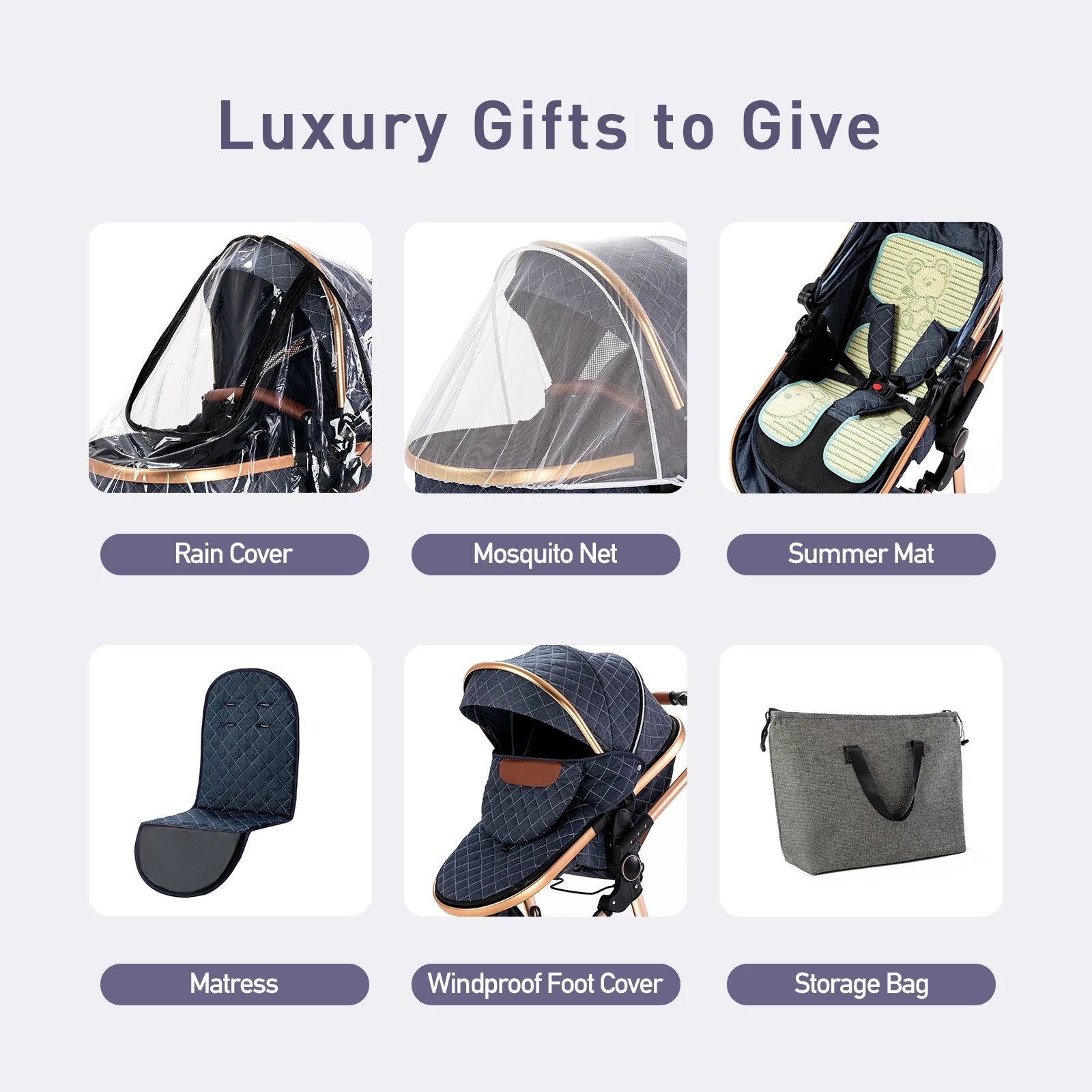 3 in 1 Portable High Landscape Luxury Baby Stroller