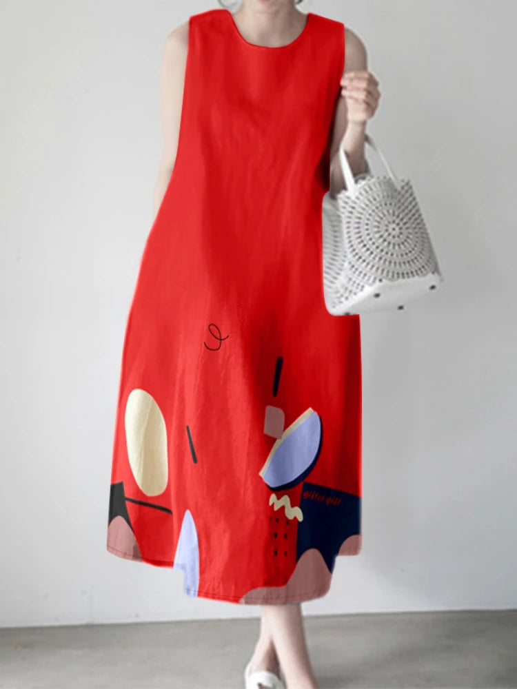 Casual Style Printed Summer Dresses for Girls