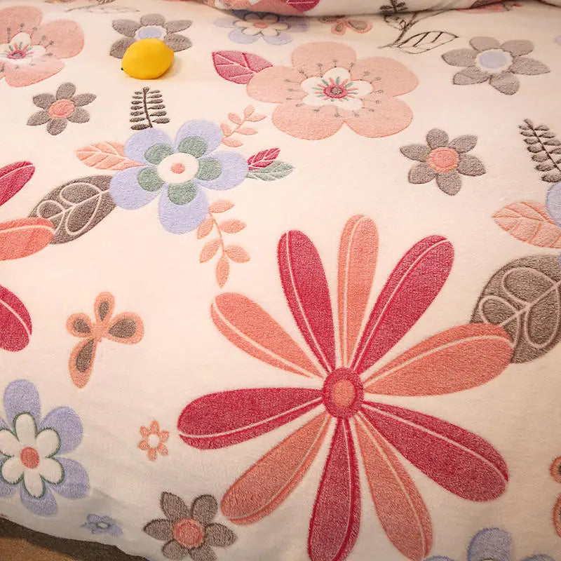 Flannel Fleece 1pc Winter Warm Duvet Cover for Kids Bed