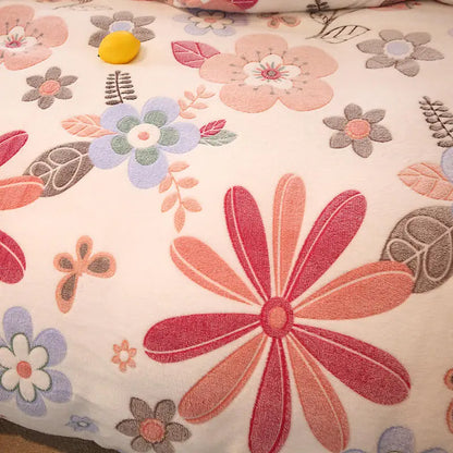 Flannel Fleece 1pc Winter Warm Duvet Cover for Kids Bed